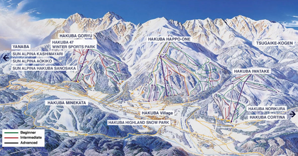 hakuba-trail-map, ski resort, สกีรีสอร์ท